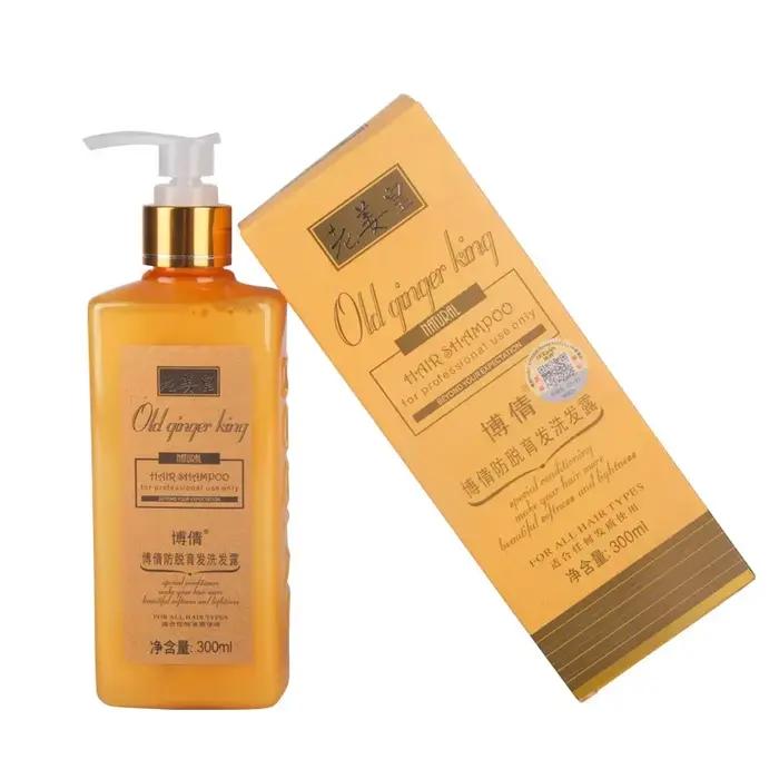 Shampoing et revitalisant au gingembre véritable, shampoing de soin capillaire pour la croissance des cheveux, Anti-chute rapide et Dense, 300ml