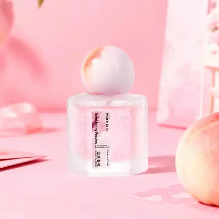 WARMKISS Eau de Parfum pour Femme 50ml Parfum Élégant Longue Durée Bouchon Sphérique Effet Marbre Parfum Frais et Sucré Huile de Parfum