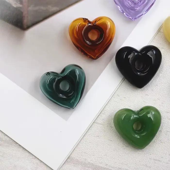 1X coeur diffuseur parfum rechargeable à la main huile essentielle aromathérapie bouteille pendentif bijoux indiquer chanceux verre pendentif