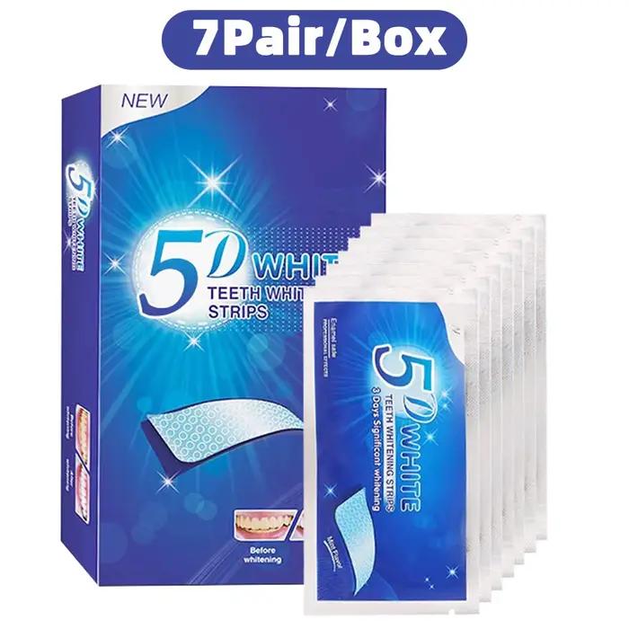 Bandelettes blanchissantes 5D pour les dents, gel blanchissant, bandelettes blanchissantes, éliminat