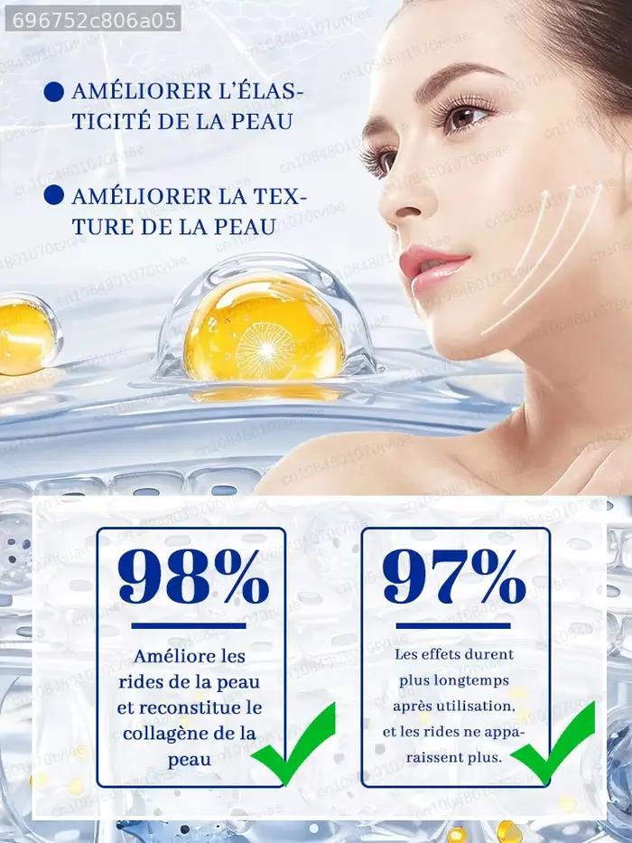 La peau est ferme, sans ridules, et jeune et rayonnante.