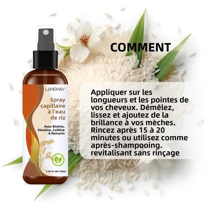 Spray capillaire à l'eau de riz – avec biotine