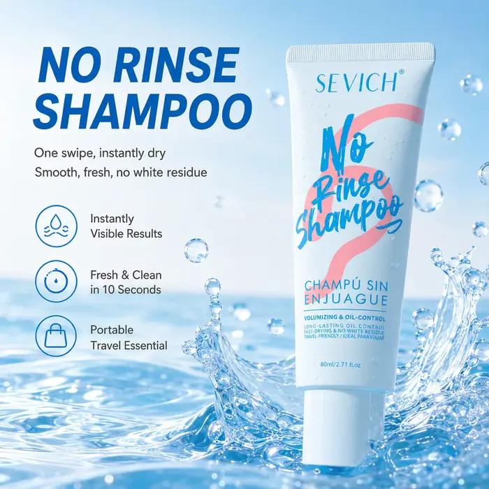 Shampooing sans rinçage, shampooing sec sans eau, contrôle du sébum, volumateur de cheveux, soin capillaire rapide et frais, soin capillaire portable pour femmes, 80 ml