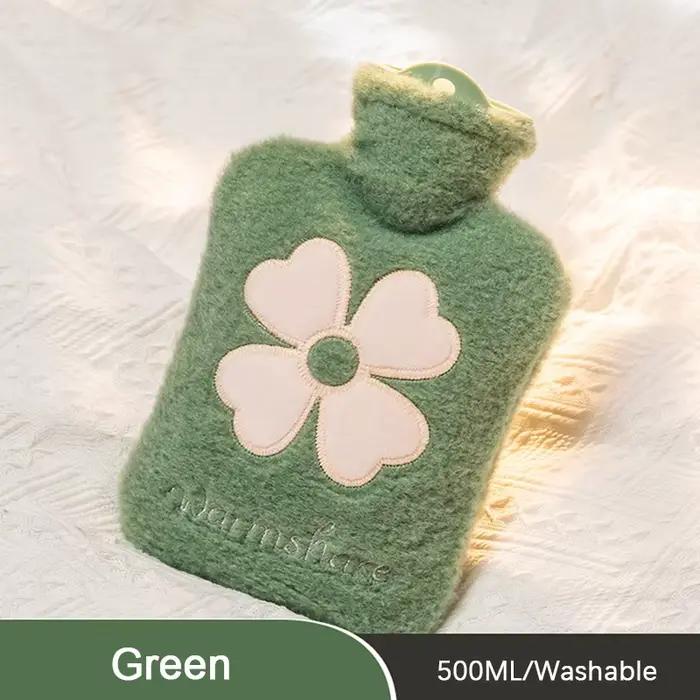 Sac à eau chaude pour le ventre et les mains, bouillotte, chauffe-mains, mignon, fleur, 1000ml